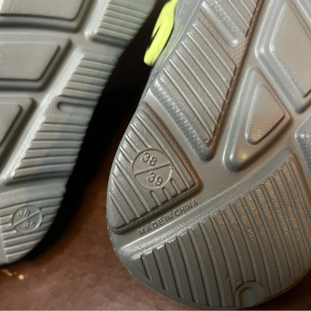 ARISIC Clog Sandals Size 8 / 9 Removable Insoles Arch Support Gray Yellow Garden - Picture 8 of 9